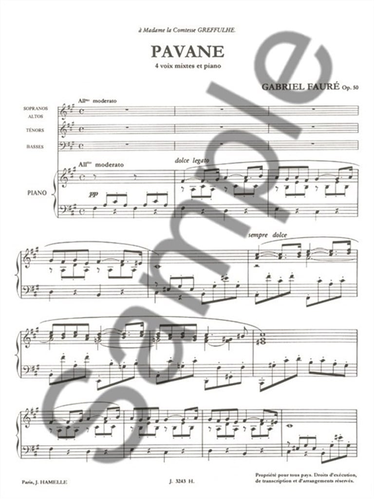 Pavane pour 4 voix mixtes et piano, op. 50